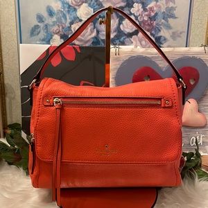 💜Kate Spade Flap Crossbody Bag in Pebbled Leather